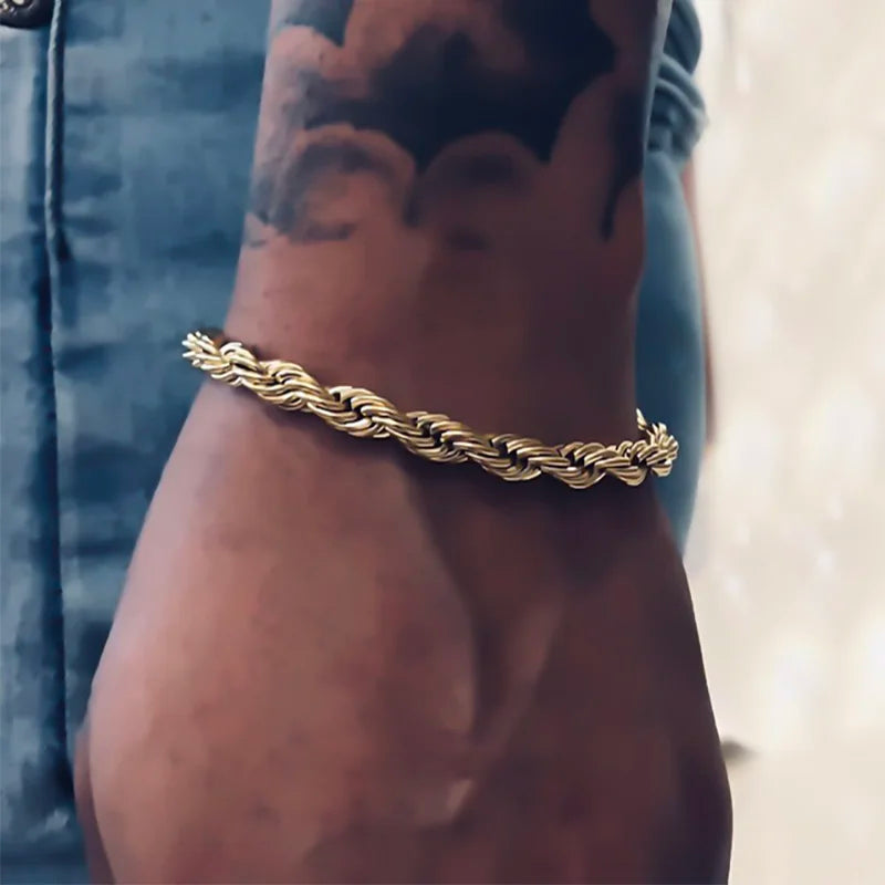 Rope Chain Bracelet 3-4mm — Stainless Steel