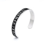 Nordic Viking Rune Open Cuff Bracelet — Stainless Steel