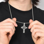 Nordic Celtic Knot Cross Necklace, Viking Metal Pendant for Men, Retro Punk Jewelry, Symbolic Gift for Boys
