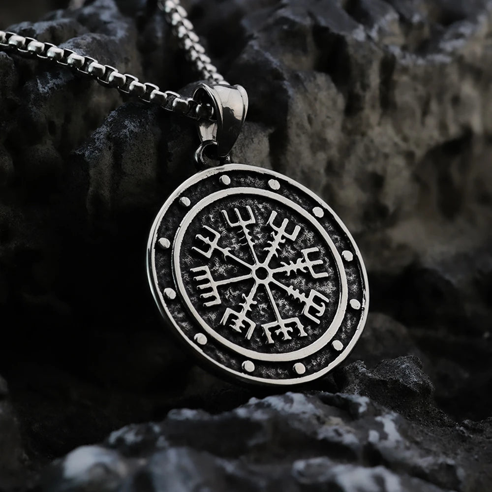 Vegvisir Norse Compass Pendant Necklace — Stainless Steel