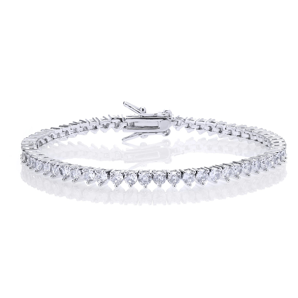 Hip Hop Iced Out Cubic Zircon 3mm Tennis Bracelet And Necklace Set Women Men Link Chain Jewelry Gold 5A CZ Silver