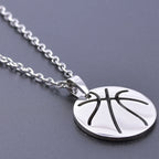 Sports Ball Charm Pendant Necklace — Steel