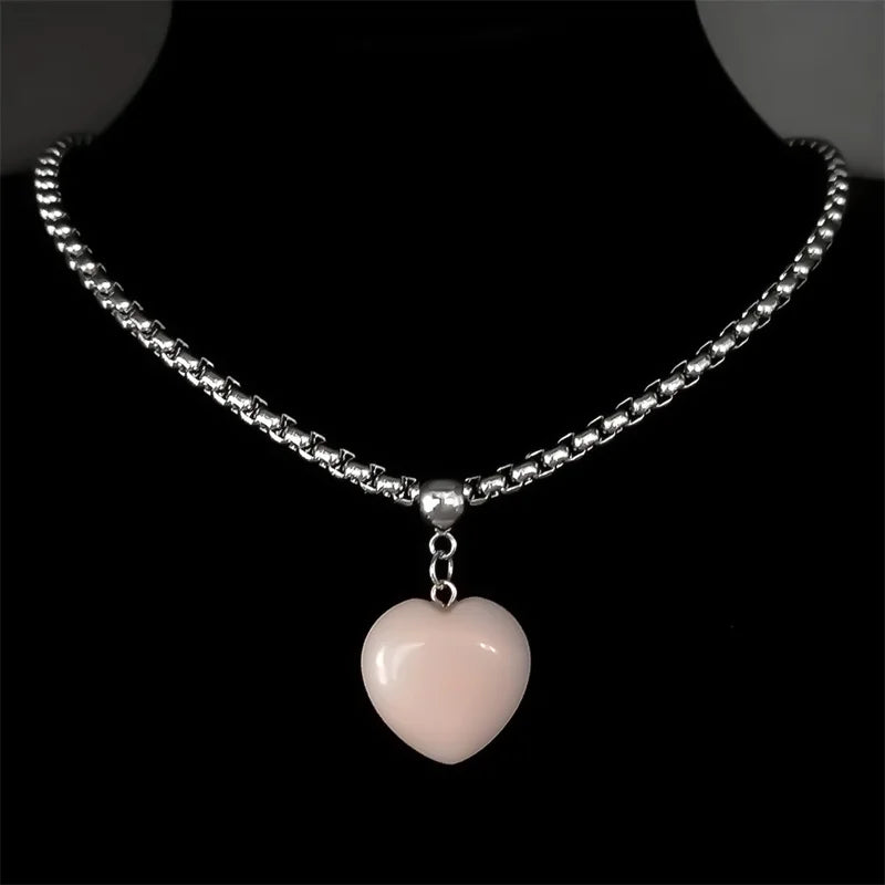 Luminous Heart Glow Dark Pendant — SS