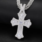 Full Cross Necklace Unisex Hip Hop Cuban Chain Sparkly Pendant For Men Women