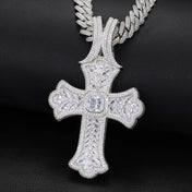 Full Cross Necklace Unisex Hip Hop Cuban Chain Sparkly Pendant For Men Women