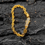 Rope Bracelet Iced Out Stainless Steel 6MM