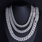 Gold Cuban Chain Necklace Iced Out 18MM 18K