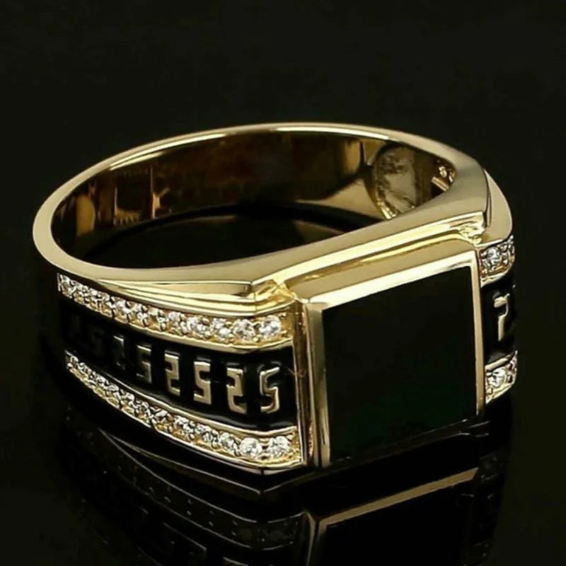 Vintage Iced Out Black Ring