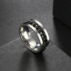 Anxiety Fidget Rings For Men Spining Titanium Stainless Steel Colorfully Spinner Rotatable Chain Jewelry Rotating Rings