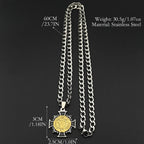 Catholic Saint Benedict Cross Pendant Necklace for Men Stainless Steel Gold Silver Color Chain Enamel Jewelry Gift San Benito