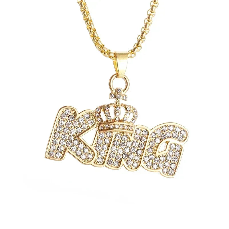 Bling Iced Out Savage Pendant Cubic Zirconia Letter Necklace for Men Women Hip Hop Rock Rap Party Jewelry