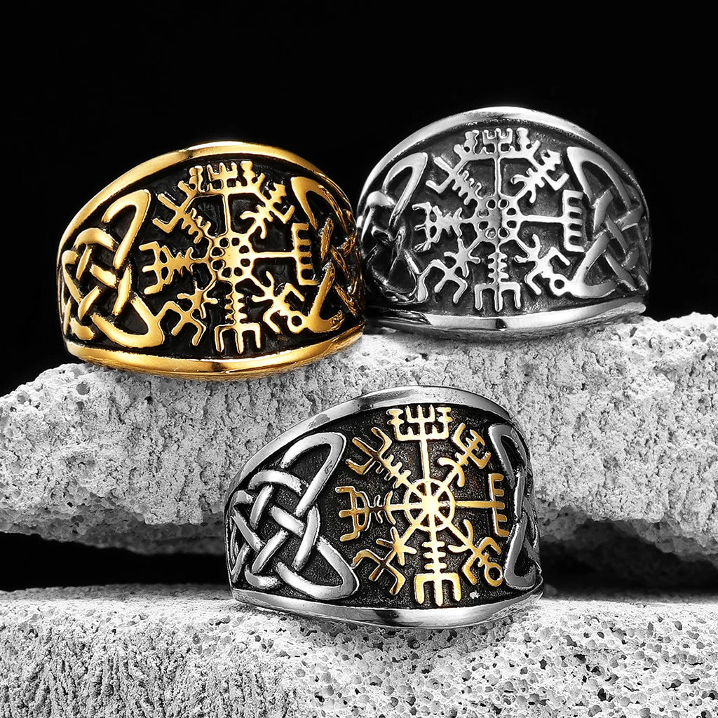 Compass Celtic Ring — Stainless Steel