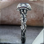 New Retro Ethnic Style Moonstone Ring for Woman Bohemian Retro Crescent Ring Simple Female Engagement Jewelry Wedding Wholesale