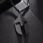 Greek Warrior Helmet Pendant Necklace — Stainless Steel