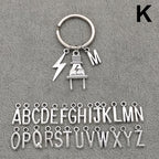 Fashion A-Z Letter Charm Lightning Bolt Plug Electrician Keychain for Electrical Worker Bag Car Keyring Gifts