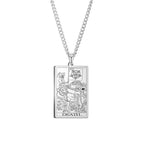 Dawapara Vintage Tarot Card Necklace The Major Arcana Pagan Astrology Talisman Pendants Necklace Stainless Steel Jewelry