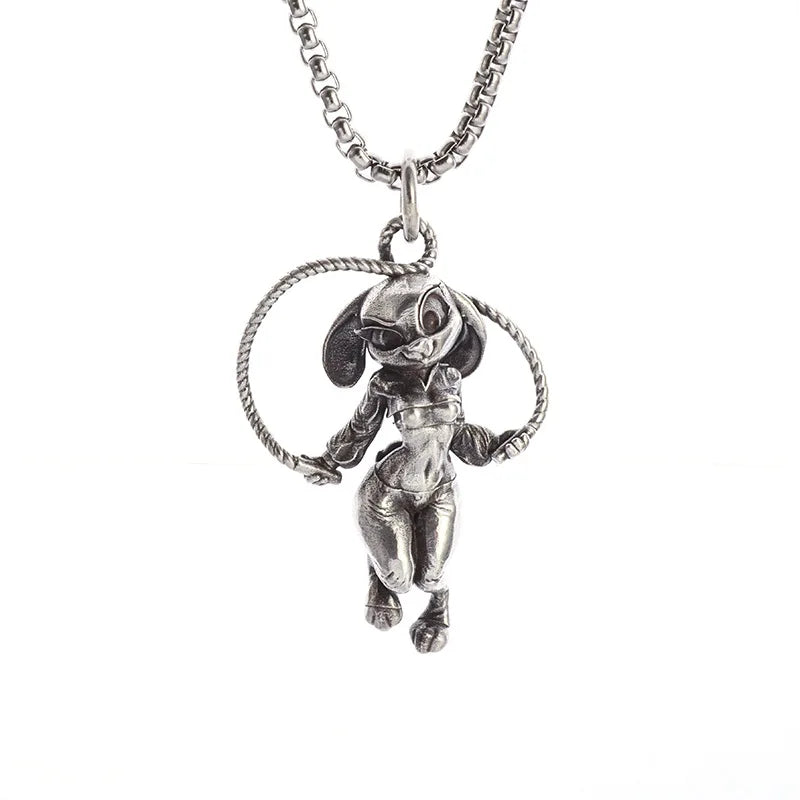 Gothic Succubus Pendant Necklace — Silver