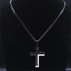 Cross Crucifix Black Pendant Goth Biker Punk Crystal