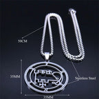 Gothic Demon Silver Pendant Necklace — Stainless Steel