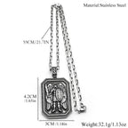 Archangel Michael Shield Pendant — Silver-Tone
