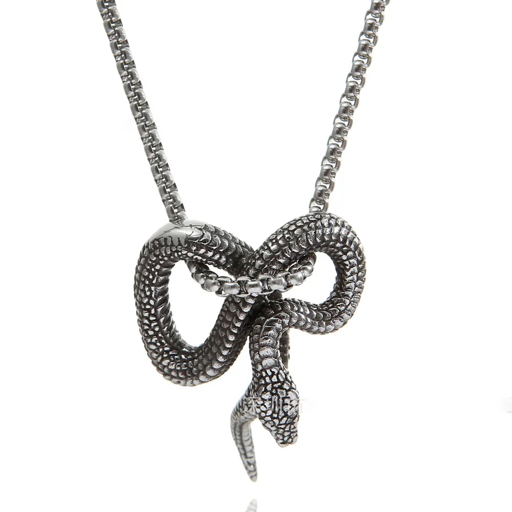 Snake Pendant Necklace — 316L Stainless Steel