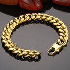 Classic 12MM Men's Cuban Link Chain Bracelet Men High Polished Solid 316l Stainless Steel Bracelets Jewelry Accessory