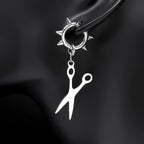 Hiphop Scissors Rivet Earrings For Women Men Stainless Steel Silver Color Gothic Male emo Hoop Dangle Ear Ring Jewelry Accessory