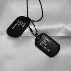 Military Dog Tag Pendant Necklace — Stainless Steel