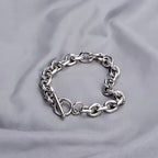 Simple Stainless Steel Men Bracelet INS Silver Color OT Buckle O-Circle Chain Bracelet Fashion Women Jewelry Fashion