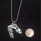 Tyrannosaurus Rex Dinosaur Skull Pendant Long Necklace Goth Teeth