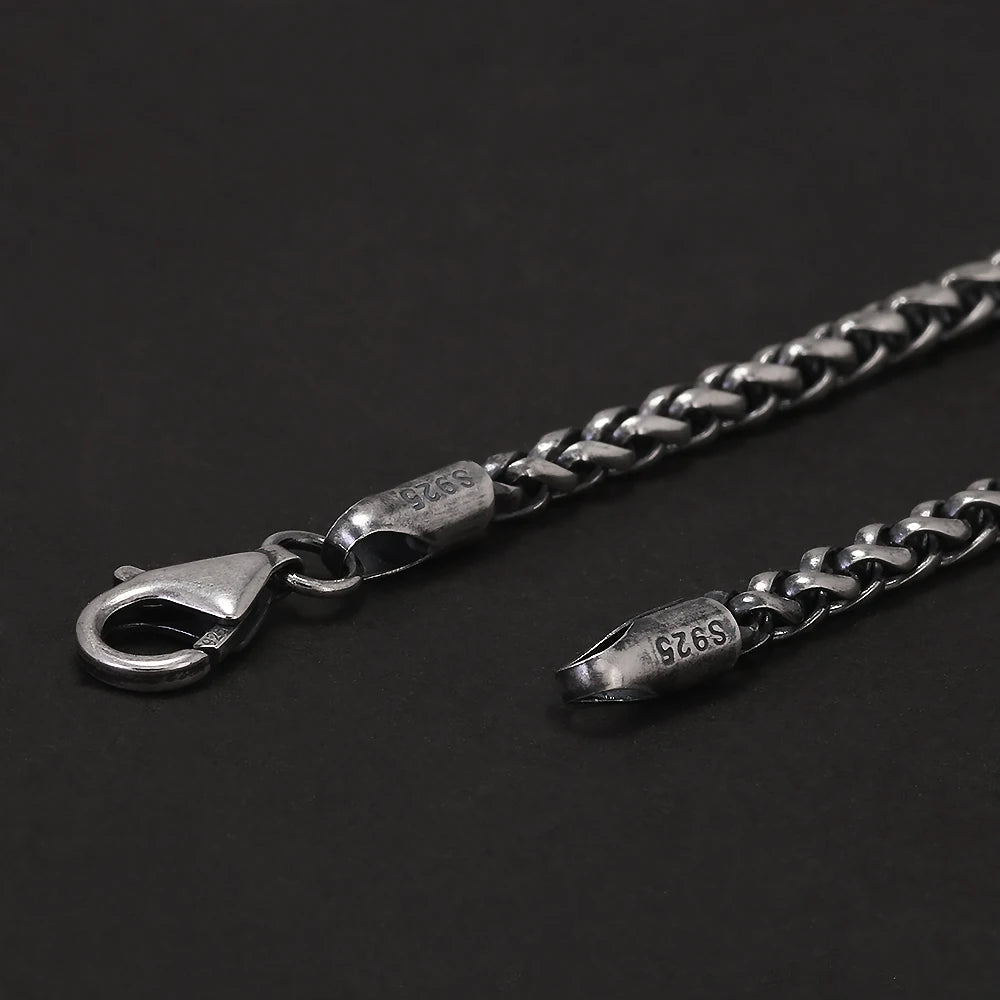 Viking Double Axe Silver Warrior Pendant Necklace