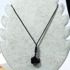 Black Obsidian Star Pendant Necklace — Black