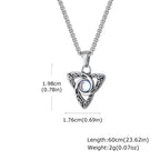 Men's Silver Color Geometric Pendant Necklace, Non Fading Stainless Steel Compass Necklace with Chain, Stylish Jewelry Gifts