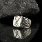 Vintage Sigil Lucifer Rock Ring 316L Stainless Steel Seal of Satan Rings for Men Male Punk Rock Jewelry OSR918