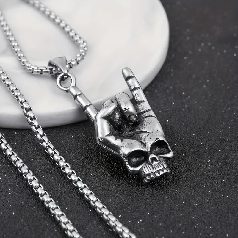 Skull Pendant Necklace — Gothic Statement