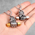 Fitness Fist Dumbbell Men Necklaces Pendants Chain Punk for Boyfriend Male Stainless Steel Jewelry Creativity Gift Wholesale