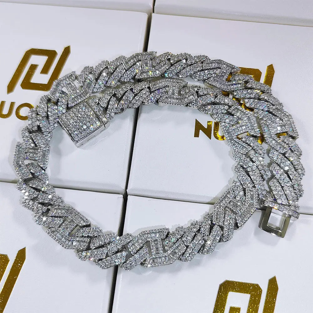 Iced Out Cuban Chain Necklace Stainless Steel 15MM