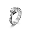Punk Vintage Viking Snake Ring Men Women Stainless Steel Animal Ring Fashion Simple Biker Amulet Jewelry Gifts