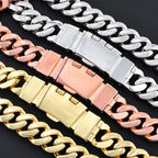 Iced Out Cuban Chain Necklace Stainless Steel