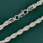 925 Sterling Silver 5/6/8MM 16-30 Inches Rope Chain Necklace For Men Women Fashion Punk Wedding Party Gifts Jewelry