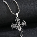Devil Bat Goddess Pendant Necklace — Stainless Steel