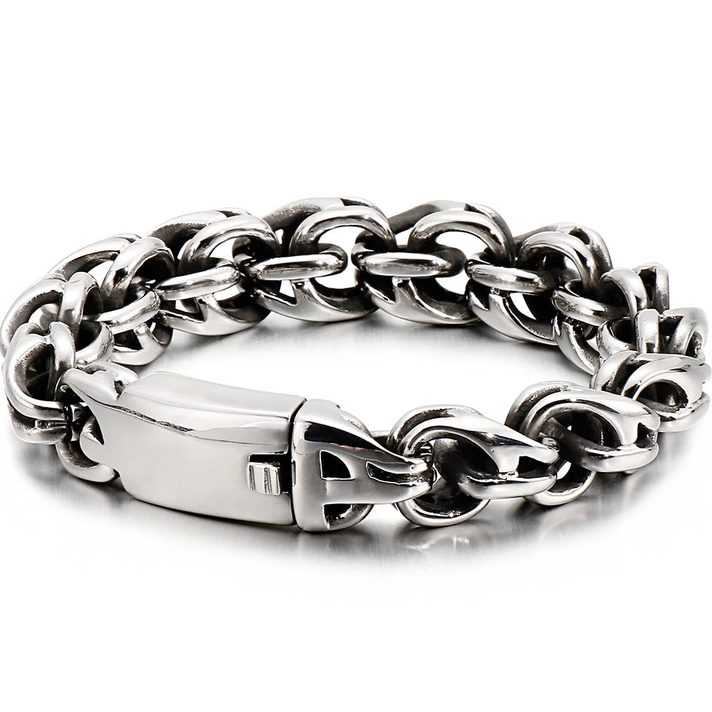 316l Stainless Steel Link Chain Man Bracelet for Men Punk Rock Gothic Vintage Biker Jewelry Price Men's Bracelets Boys