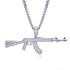 Iced Out AK Pendant — 925 Silver