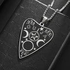 Stainless Steel Gothic Mysterious Ghost Death Band Symbol Pendant Necklace Personalized Punk Jewelry for Men and Women