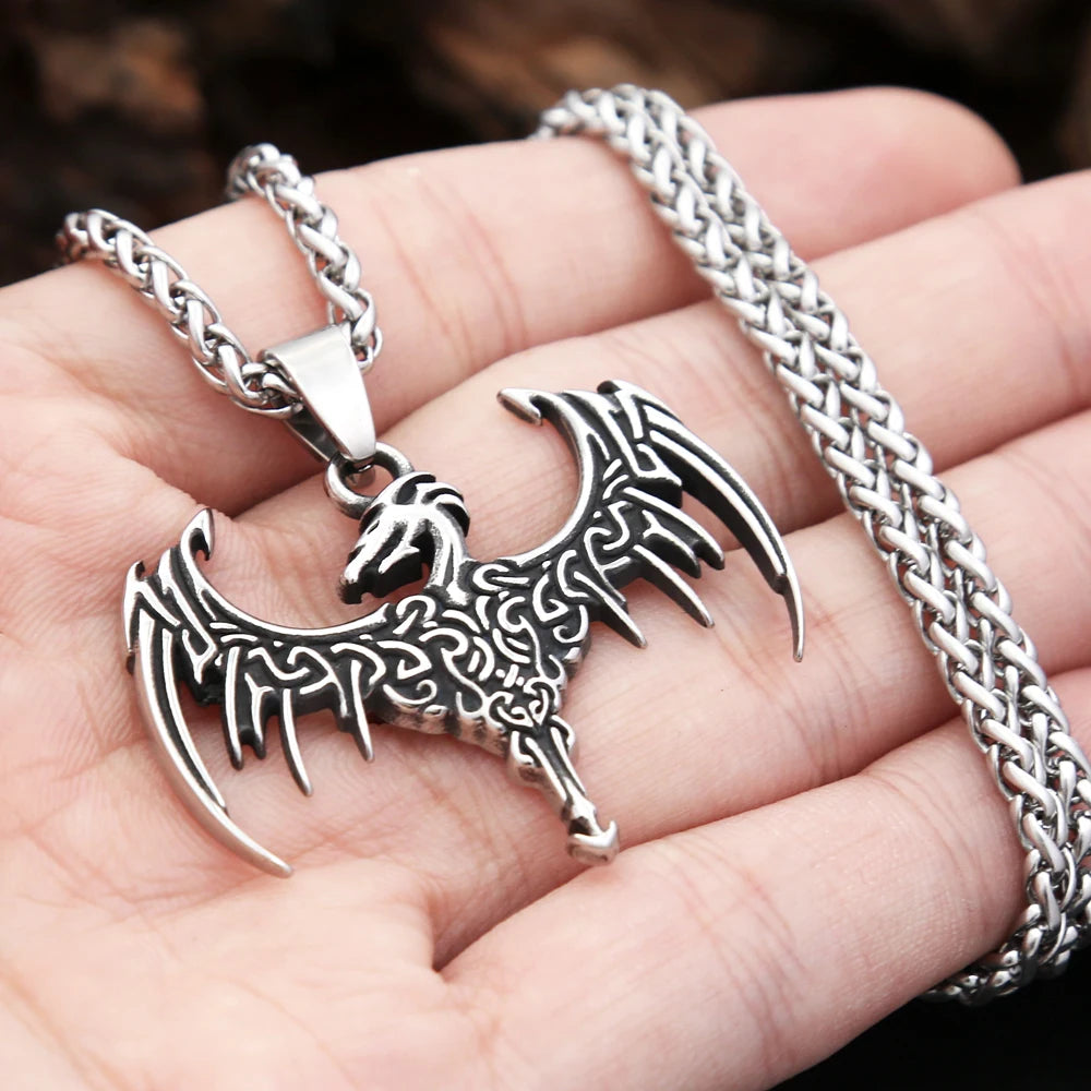 Viking Dragon Pendant — 316L Stainless Steel
