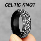 Vintage Nordic Viking Runes Celtic Knot Series Stainless Steel Womens Mens Rings Punk Biker Jewelry Creativity Gift