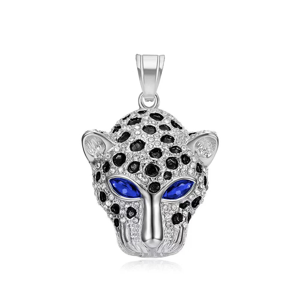 Vintage Leopard Head Pendant Necklace — Stainless Steel