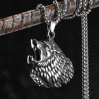 Roaring Beast Head Pendant Necklace — Stainless Steel Chain