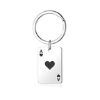 Iced Out Ace Playing Card Pendant Necklace — Stainless Steel