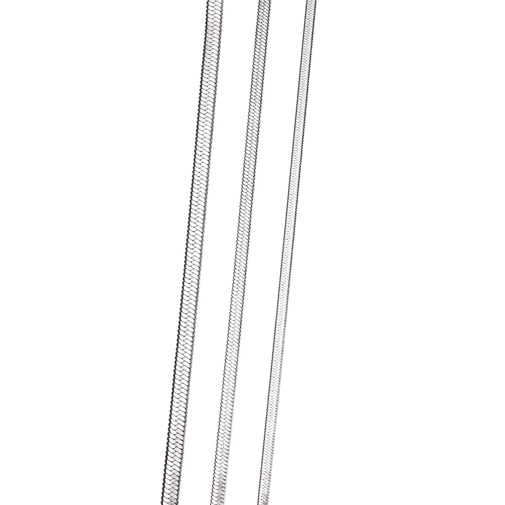 Snake Flat Chain Choker Necklace 5mm — Stainless Steel